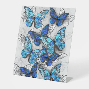 Signe De Table Composition des White and Blue Butterflies