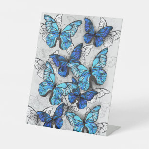 Signe De Table Composition des White and Blue Butterflies
