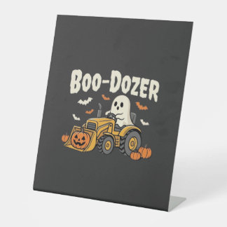 Signe De Table Conception de bulldozer fantôme Halloween Boo-Doze