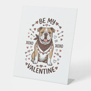 Signe De Table Conception de chemise vintage Saint-Valentin Bulld