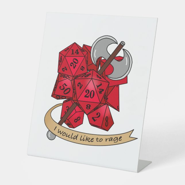 Signe De Table Conception de dés barbares (Recto)