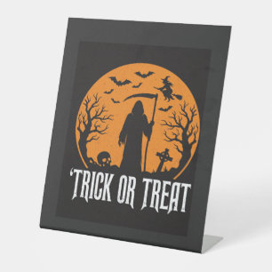 Signe De Table Conception de la Faucheuse pour Halloween Trick or