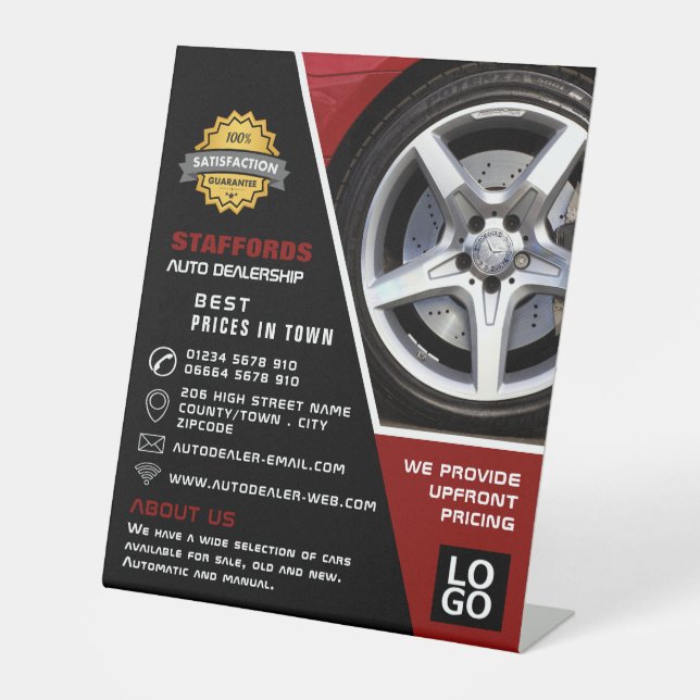 Signe De Table Conception de roues automobiles, concessionnaire a (Recto)