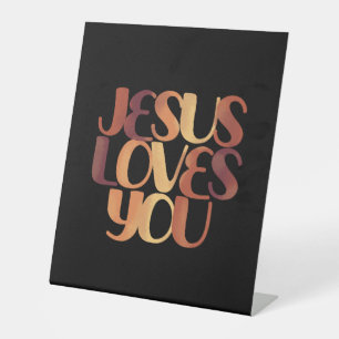Signe De Table Conception de typographie chrétienne Jésus aime