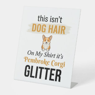 Signe De Table Conception drôle de Pembroke Corgi à paillettes po