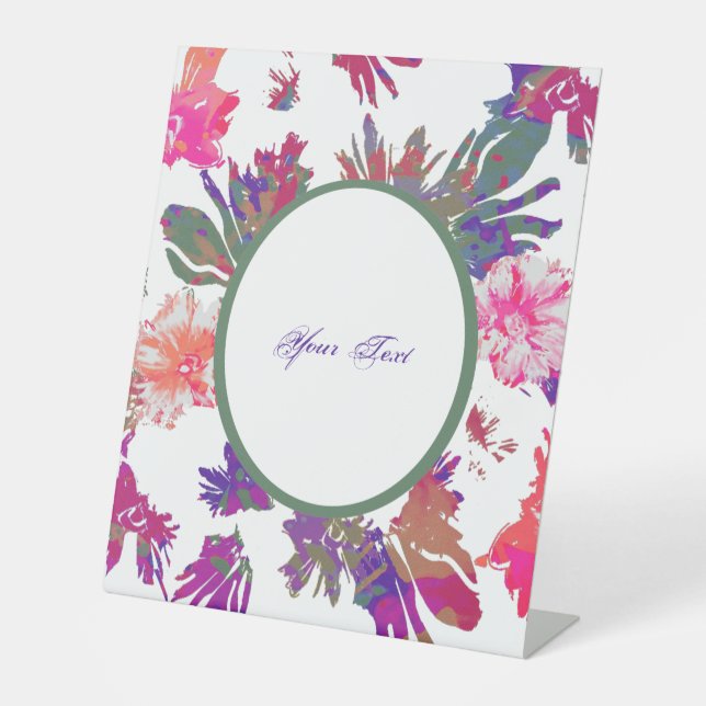 Signe De Table Conception encadrée fleurie (Recto)