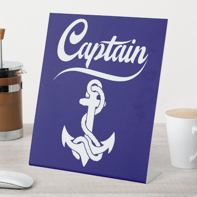 Signe De Table Conception nautique d'ancre de voilier capitaine (In SItu)