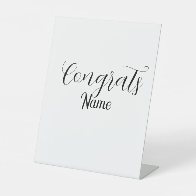 Signe De Table Congrats graduate name simple minimal year class  (Recto)