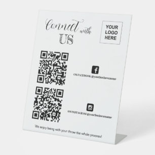Signe De Table Connectez-vous avec nous Facebook Instagram QR cod