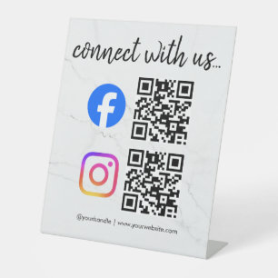 Signe De Table connectez-vous avec nous instagram facebook médias