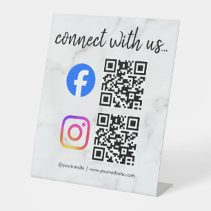 Signe De Table connectez-vous avec nous instagram facebook médias