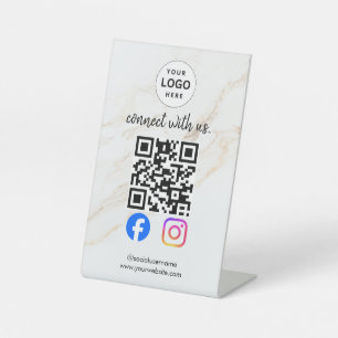 Signe De Table connectez-vous avec nous instagram facebook médias