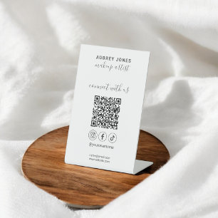 Signe De Table Connectez-vous avec nous Social Media Qr Code