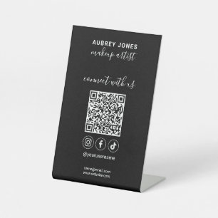 Signe De Table Connectez-vous avec nous Social Media Qr Code Sign
