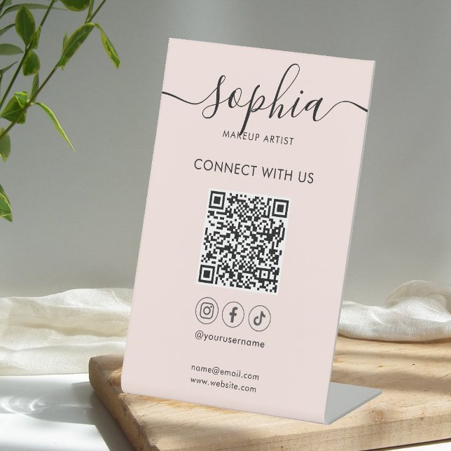 Signe De Table Connectez-vous avec nous Social Media Script (Créateur téléchargé)