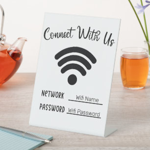 Signe De Table Connectez-vous avec nous Wifi