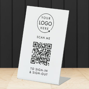 Signe De Table Connexion au code QR Réception des employés visi