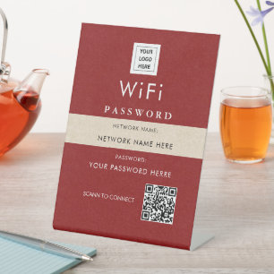 Signe De Table Connexion de code QR Wi-Fi personnalisé moderne av