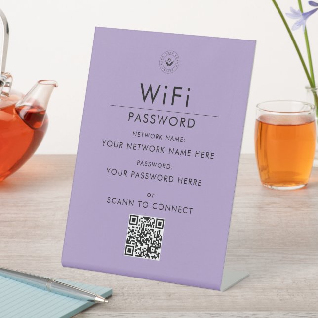 Signe De Table Connexion de code QR Wi-Fi personnalisé moderne av (In SItu)