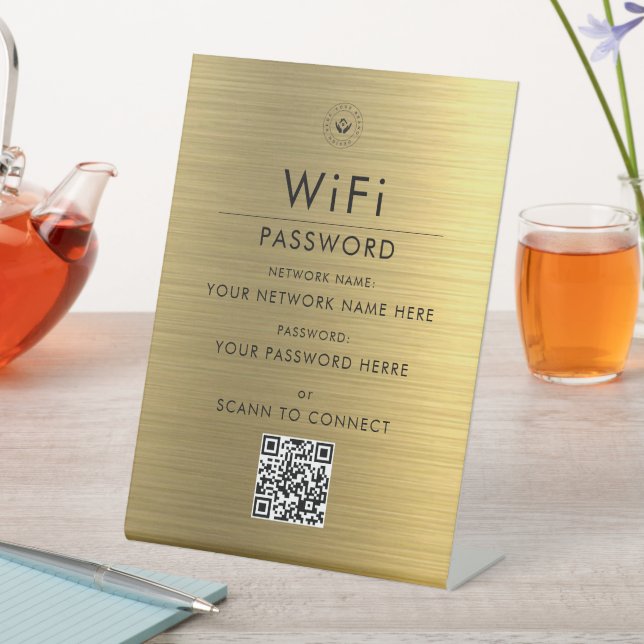 Signe De Table Connexion de code QR Wi-Fi personnalisé moderne av (In SItu)