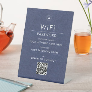 Signe De Table Connexion de code QR Wi-Fi personnalisé moderne av