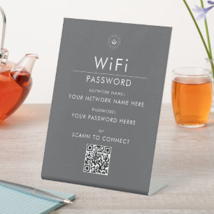 Signe De Table Connexion de code QR Wi-Fi personnalisé moderne av