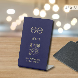 Signe De Table Connexion Wi-Fi Code QR Logo personnalisé