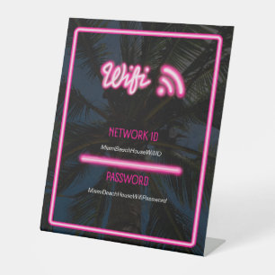 Signe De Table Connexion Wifi Neon rose