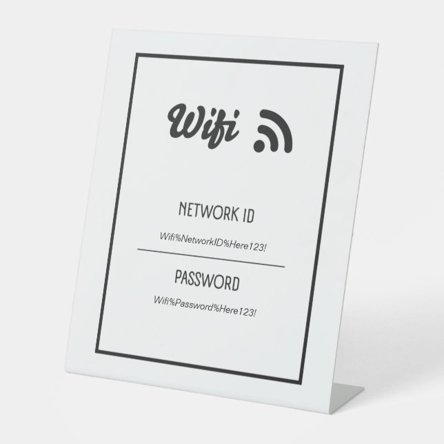 Signe De Table Connexion Wifi pour les entreprises (Recto)