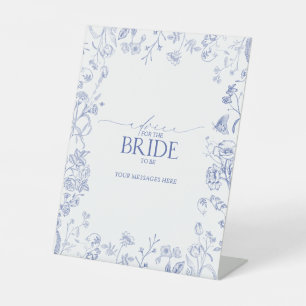 Signe De Table Conseil Français Douche Bleue & Blanc À La Mariée