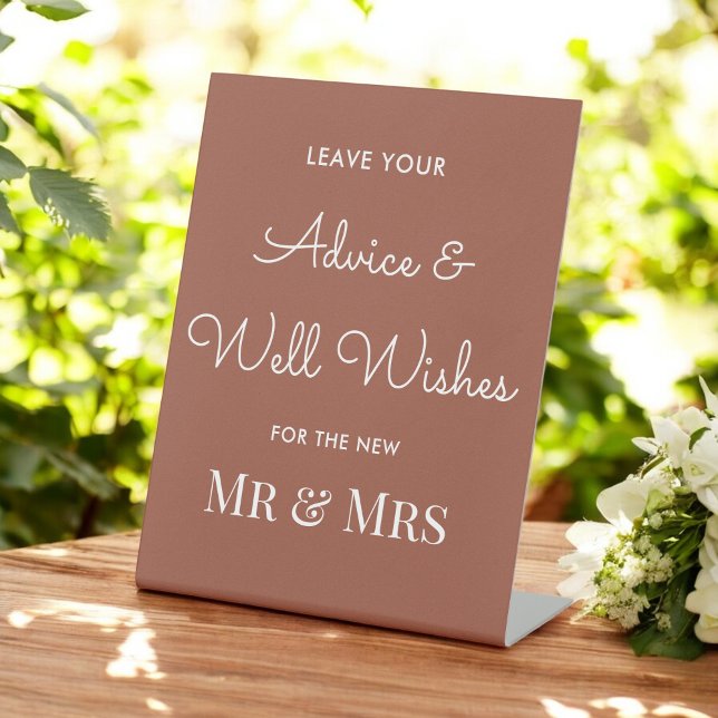 Signe De Table Conseil mariage Terracotta Brown Bien-Être (Créateur téléchargé)