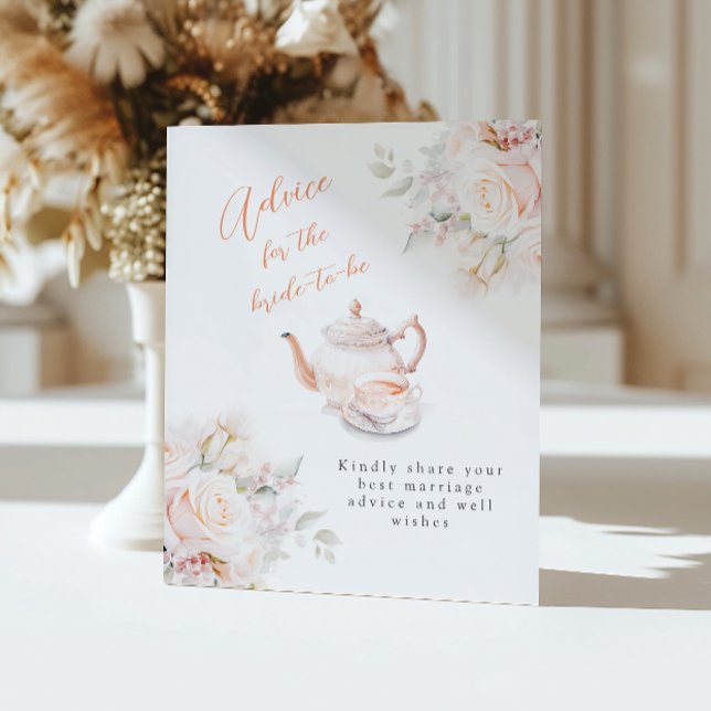 Signe De Table Conseil pour une fête de thé marie Pastel Blooms (Créateur téléchargé)