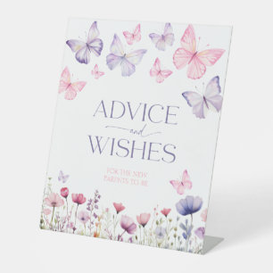 Signe De Table Conseils et souhaits Baby shower papillon Floral
