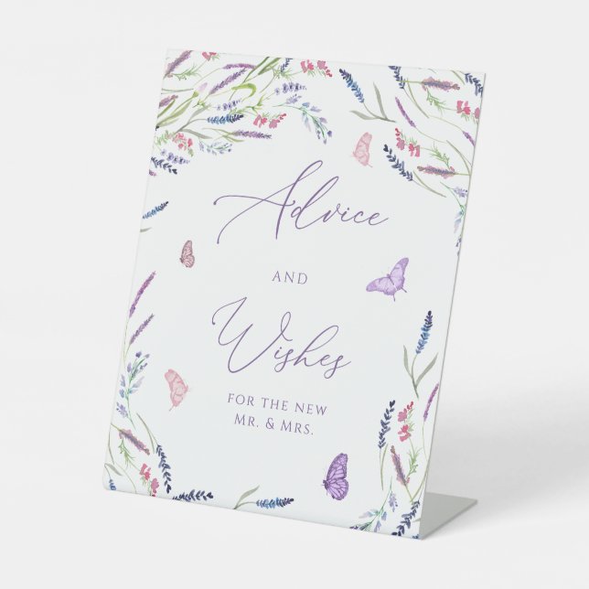 Signe De Table Conseils et souhaits de lavande aquarelle (Recto)