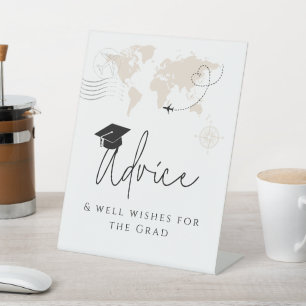 Signe De Table Conseils et voeux World Map Voyage Graduation