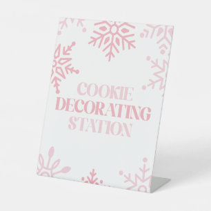 Signe De Table Cookie d'hiver Onederland Décor rose