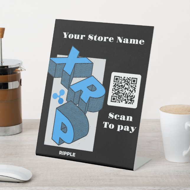 Signe De Table Copier la crypto-monnaie - Code Qr XRP (In SItu)