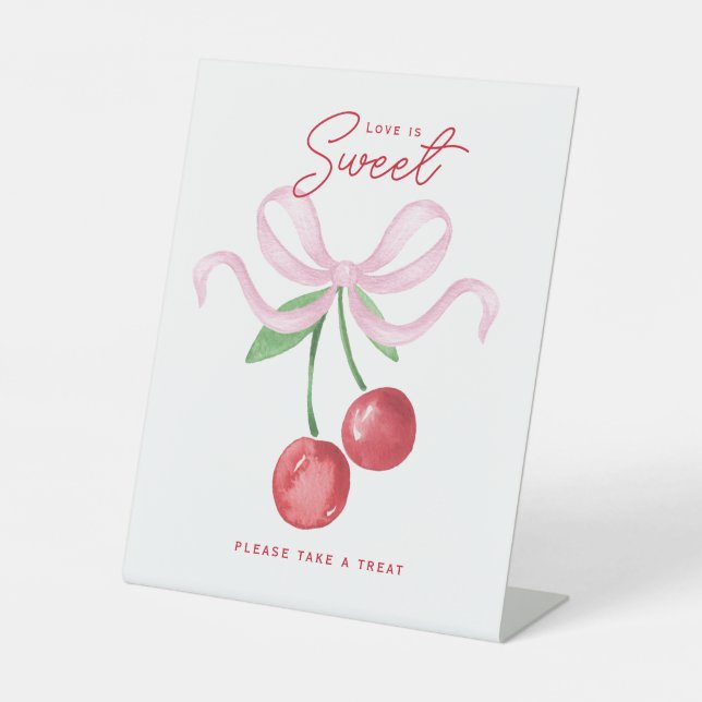 Signe De Table Coquette Cherry | L'amour est doux (Recto)