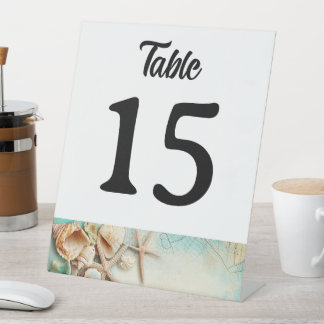 Signe De Table Coquillages de mariage sur la plage