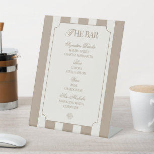 Signe De Table Coquillages et Cloches de Mariage Menu du Bar Ente