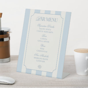 Signe De Table Coquillages et cloches de mariage Menu sur présent