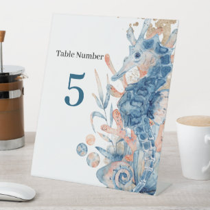 Signe De Table Coquille d'hippocampe sous la mer douche bébé garç