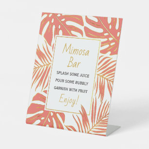 Signe De Table Corail, or tropical feuille mariage douche nuptial