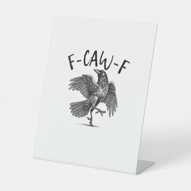 Signe De Table Corbeau, F-Caw-F Oiseau Drôle (Recto)