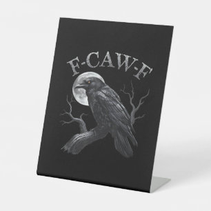 Signe De Table Corbeau F-Caw-F Oiseau Drôle Lune Gothique Humour