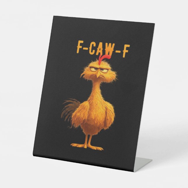 Signe De Table Corbeau gothique humour drôle F-Caw-F (Recto)