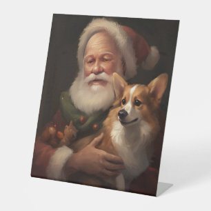 Signe De Table Corgi avec Noël Festif du Père Noël