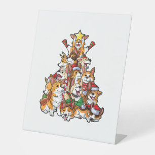 Signe De Table Corgi Christmas Tree Chien Père Noël Joyeux Corgma