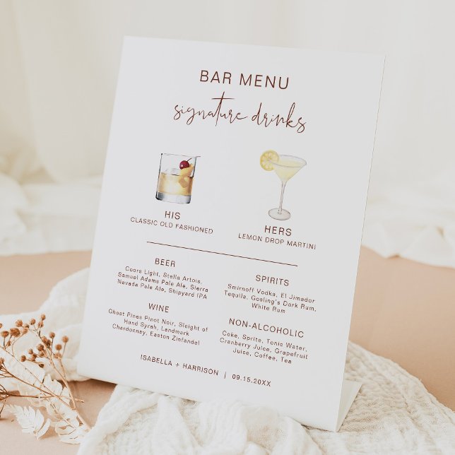 Signe De Table CORIANDER Boho Cocktail Signature Bar à boisson Me (Créateur téléchargé)