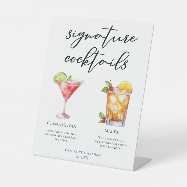 Signe De Table Cosmopolitan Mai Tai Signature Cocktails Menu (Recto)
